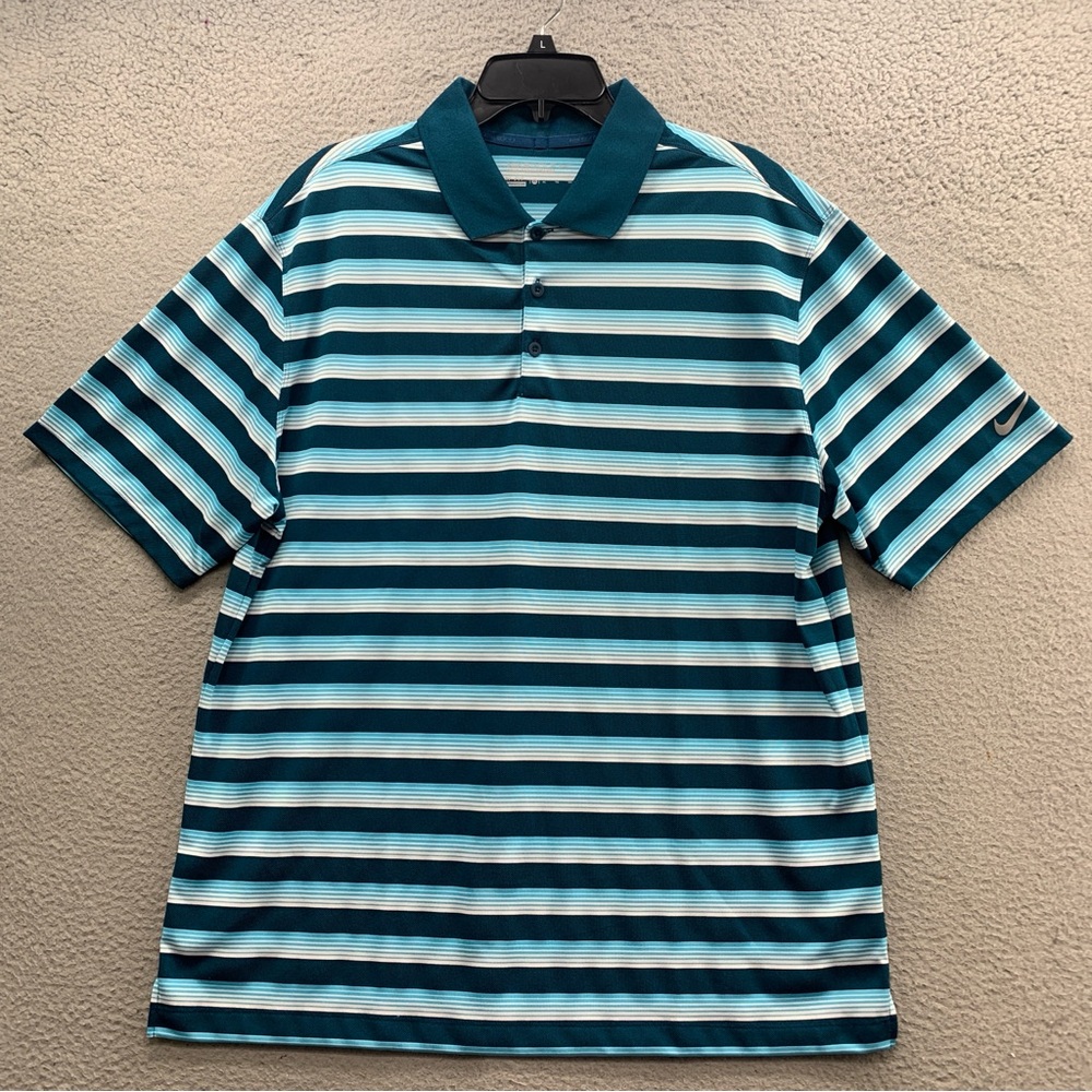 Nike Golf Dri-Fit Tour Performance Striped Short Sleeve Polo Shirt Men's Size XL